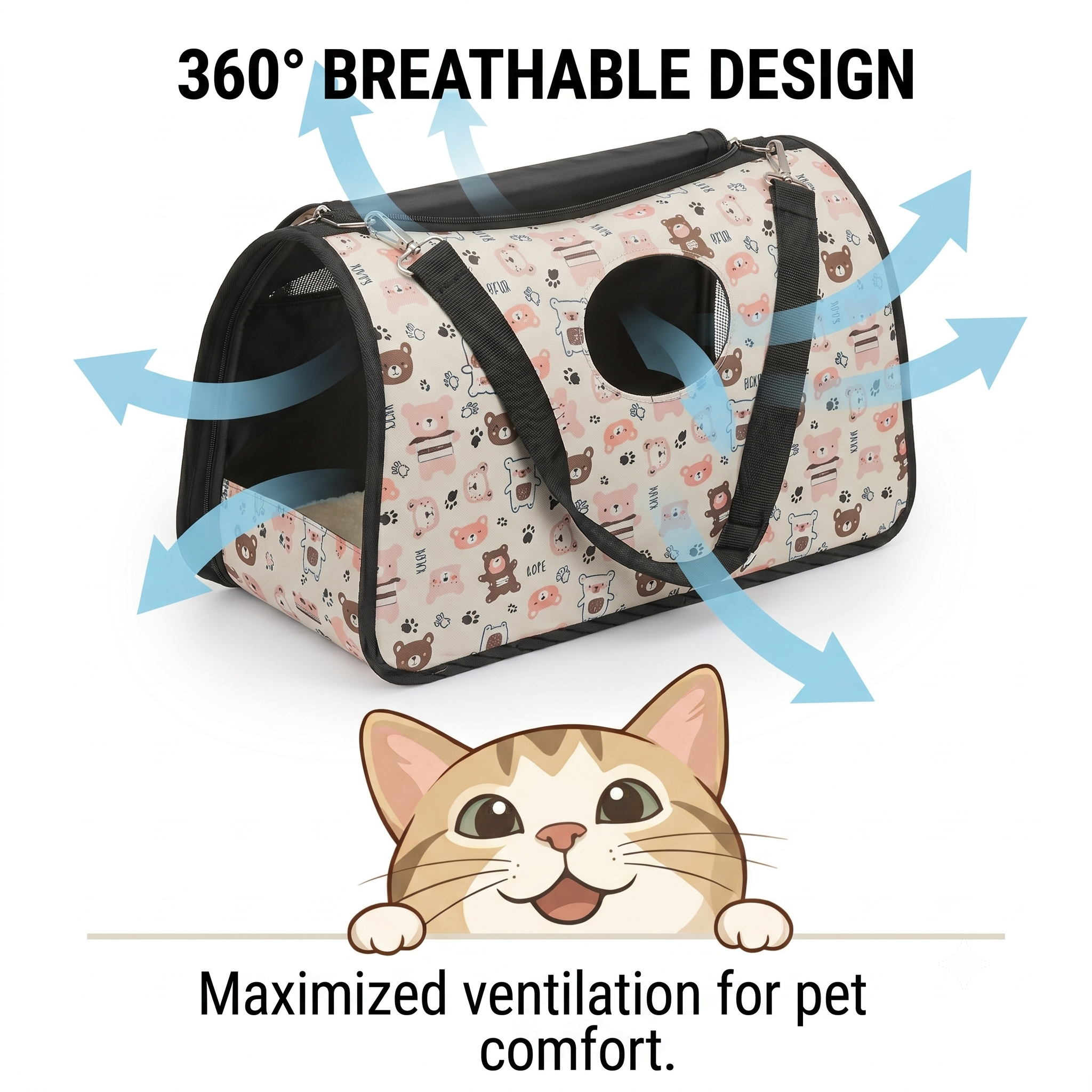 Dog Cat Soft-Sided Backpack Fashion Modern Zipper Multicolor Multi-pattern Oxford Cloth Portable Multifunctional Pet Carrier