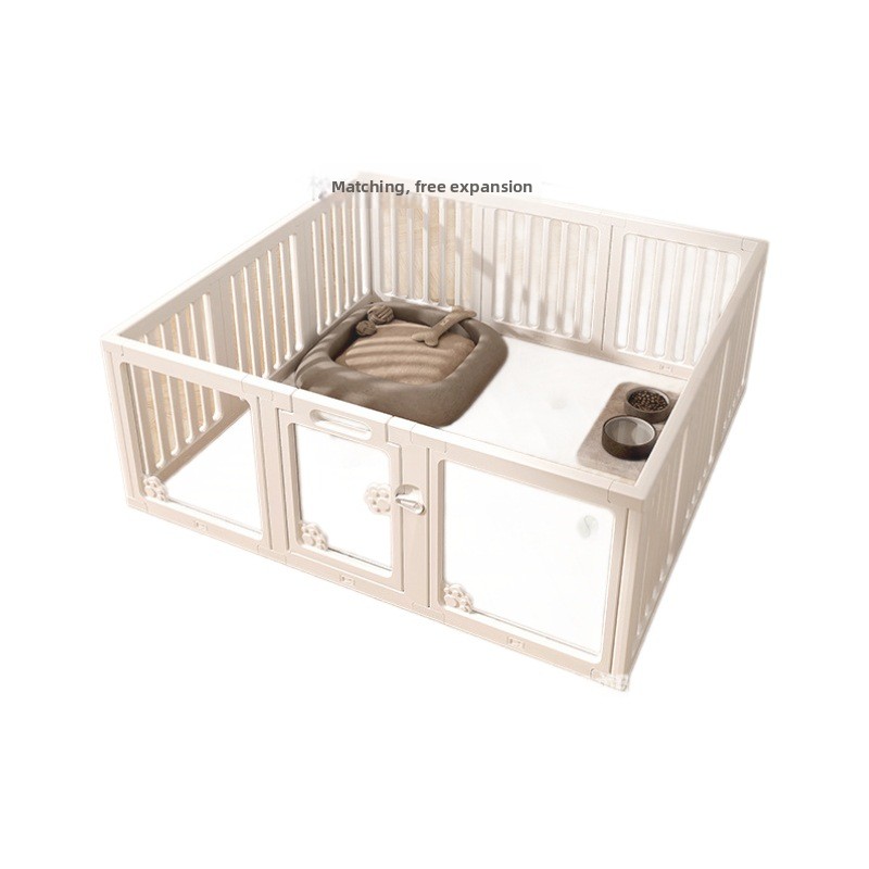 Plastic Dog &amp; Cat Fence Indoor Pet Enclosure Floor-Mounted Small Partition Cage Breathable Waterproof Warm for Home Use