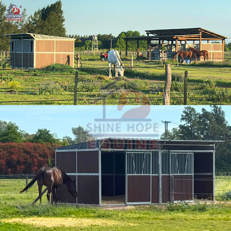 Permanent Run In Shed Outside Horse Stall Stable Panels Horse Shelter For Farm