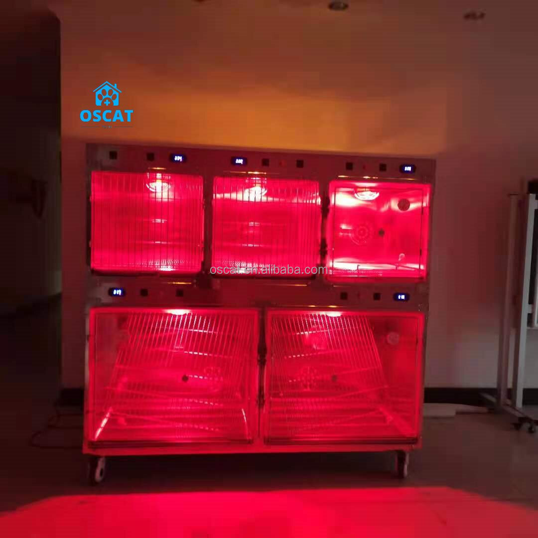 OSCAT Most Affordable Price Veterinary Instrument Durable Vet 5 Door Cage Veterinary Hospital Cage Sets