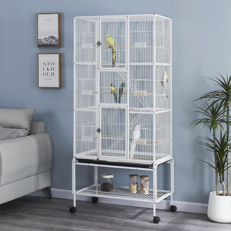 Large Removable Manufacturer Stackable Breeder Custom Big Metal Aviary Breeding Parrot Pigeon Budgie Bird Cage with Divider