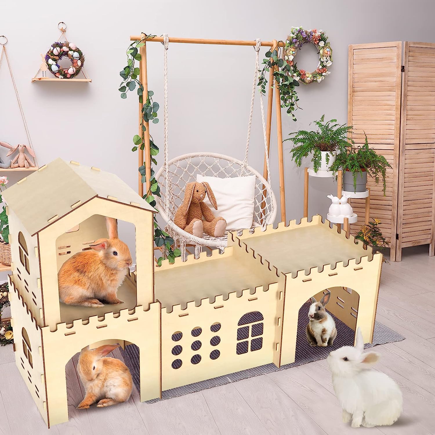 Wooden Rabbit House 4