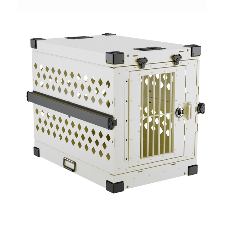 Easy to Carry Durable Large Metal Dog Cage Heavy Duty Aluminum Folding Portable Dog Crate Animal Dog Kennel Box for Car