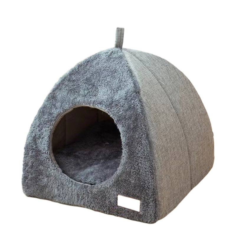 Wholesale Foldable Cat Nest Bed Mat Warm Arctic Velvet Triangle Use Double Sided Dog House Soft Pet Cat Bed House