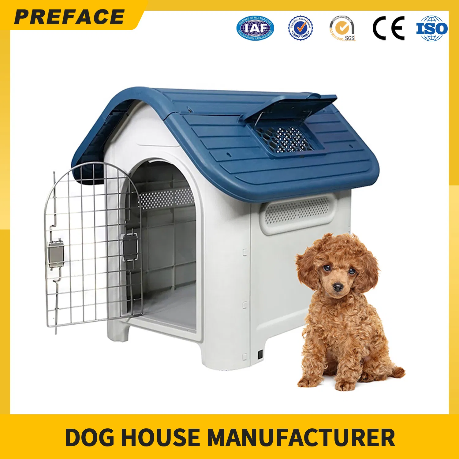OEM Waterproof Comfortable Luxury Outdoor Safe Non Toxic Indoor and Outdoor Large Plastic Pet House Suitable for Big Dog