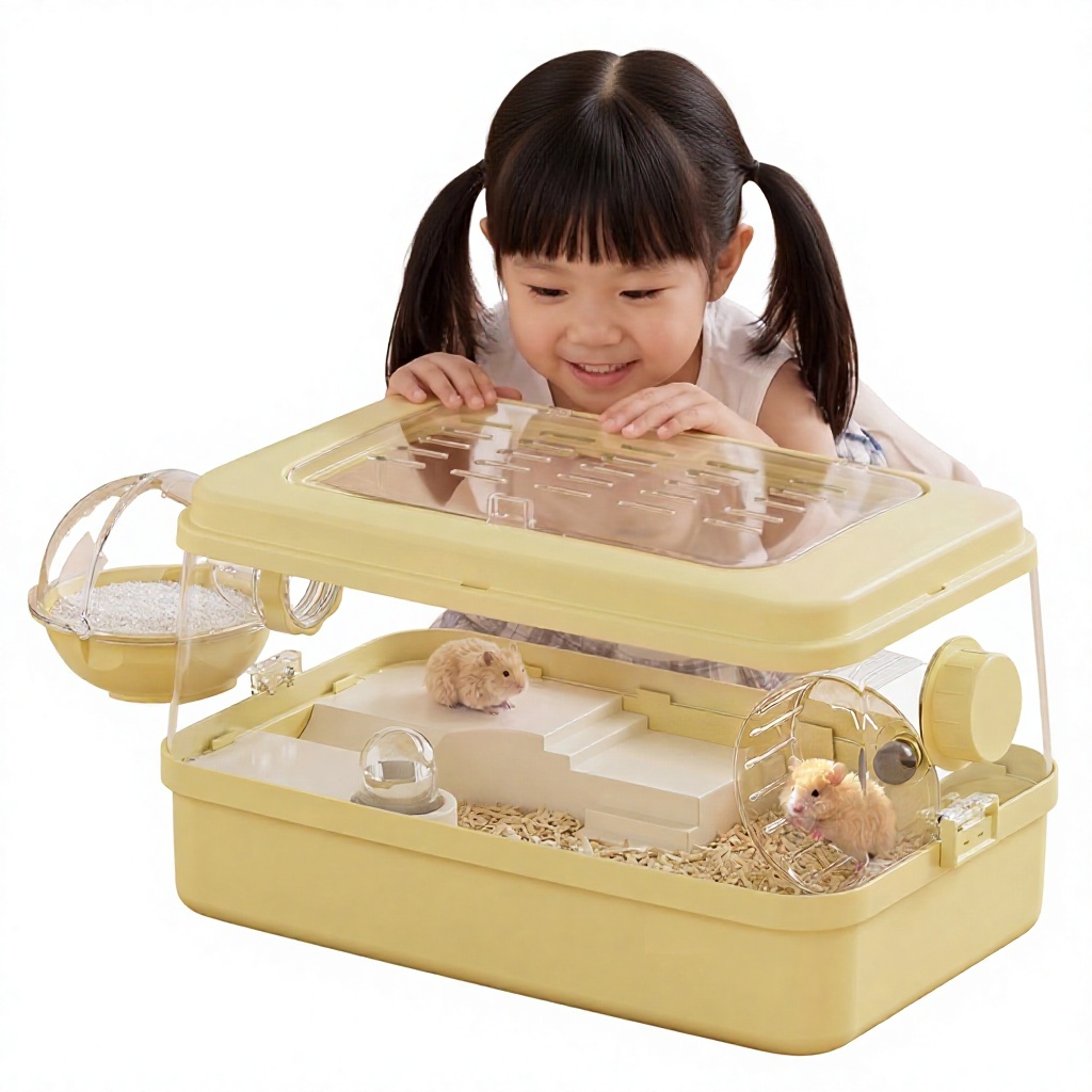 Extra-large Ultra-breathable Rectangle PP Hamster Cage; Transparent Minimalist Style Hamster House; Deluxe Waterproof Supplies