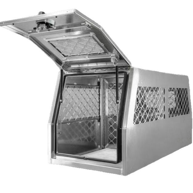 Stress-Resistant Anti-Escape Aluminum Dog Crate Large Pet Cage High-Transparency Mesh Surface Unobstructed Ventilation