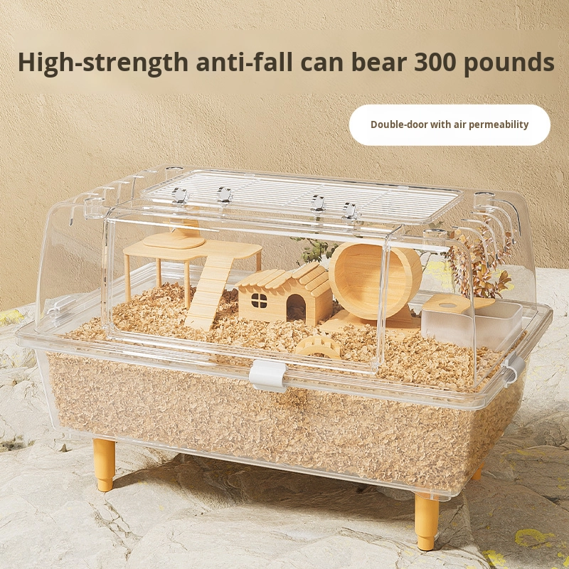 Large Acrylic Hamster Cage Transparent Multi-Level Rodent Habitat Villa Premium Small Animal Enclosure