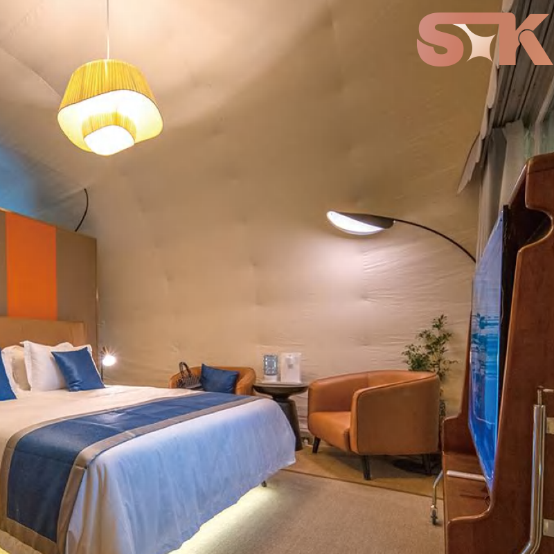 Luxury Mobile Shell Hotel Prefabricated Modular Cabin For Outdoor Resort Spa Garden Glamping Vacation Stay With Glass Door