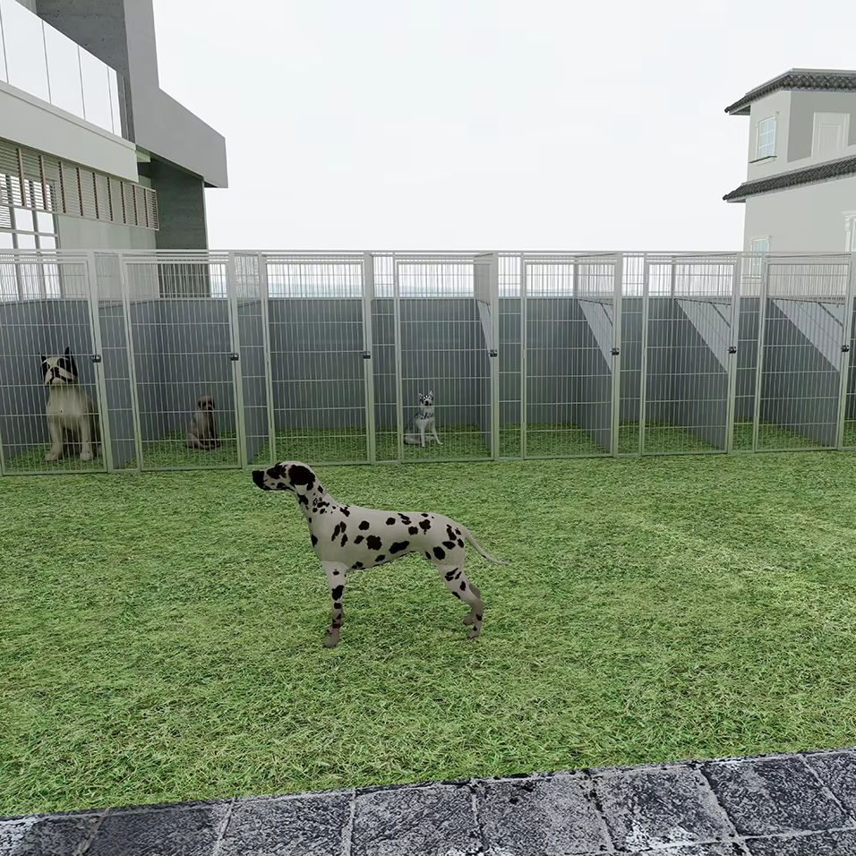 Portable Friendly Modular Dog Cage Crate Luxury Dog Kennel Run Large Space With Customized Walk-in Pet Kennel