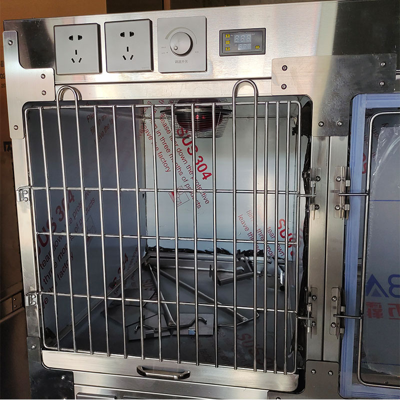 Pet Oxygen Cage Veterinary ICU Cage Stainless Steel Animal Hospital Oxygen Therapy Cage Veterinary Equipment