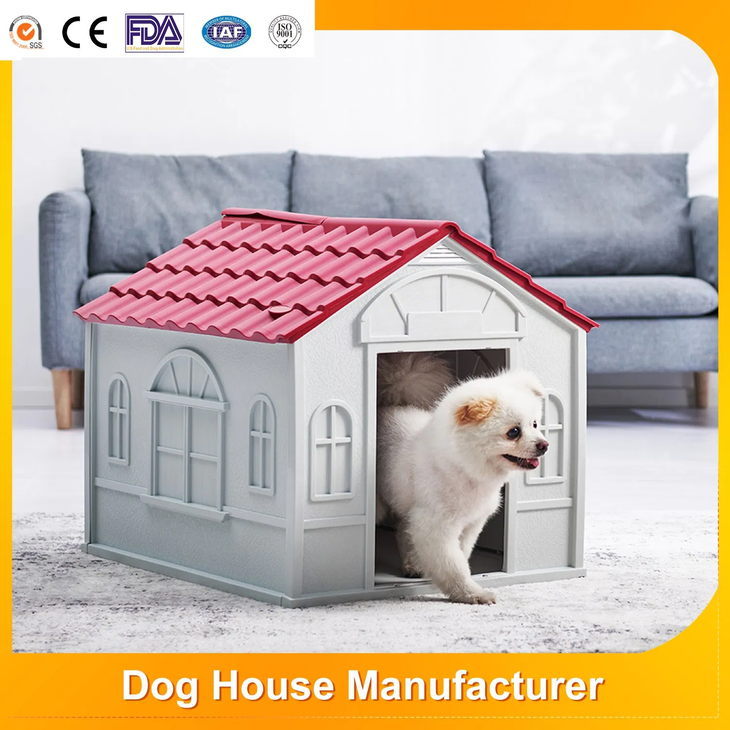 Factory Modern Eco Friendly Outdoor/Indoor Luxury Pet Villa Cats Cage Foldable House PVC Large Pet Dog House for Sale