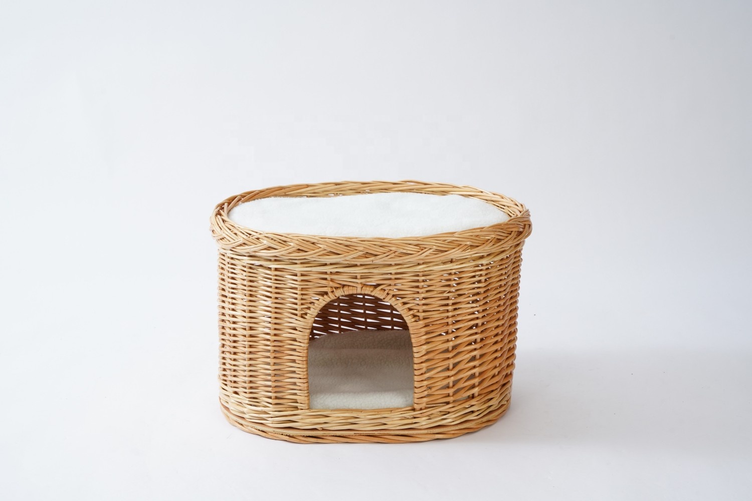 JY Willow Wicker Insulated Big Pet Houses Furniture for Dogs Waterproof Cats Fabric Play Weatherproof Pet Houses Furniture