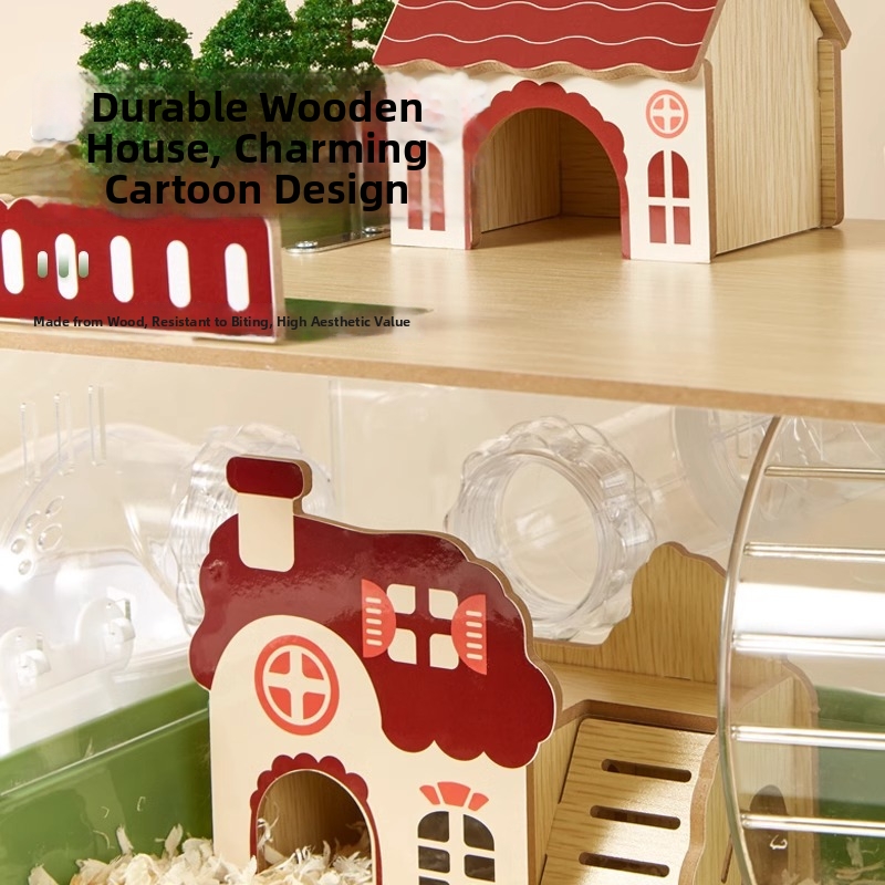 Deluxe Hamster Cage Sets Large Multi-Level Hamster Homes with Accessories Ventilated Transparent Enclosure