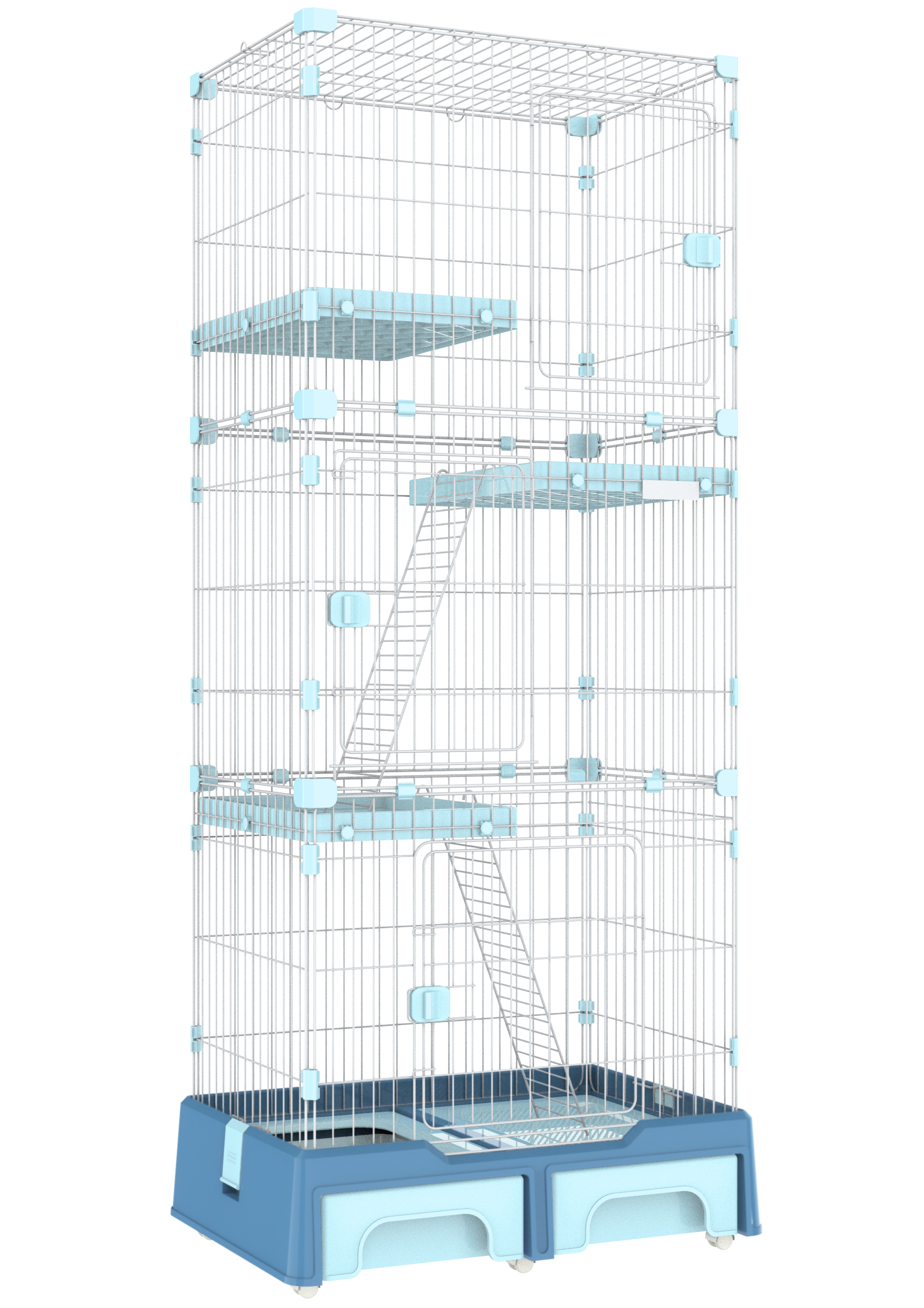 Portable Heavy Duty Cat Crate Foldable Pet Cage With Safety Lock For Travel Daily Rest