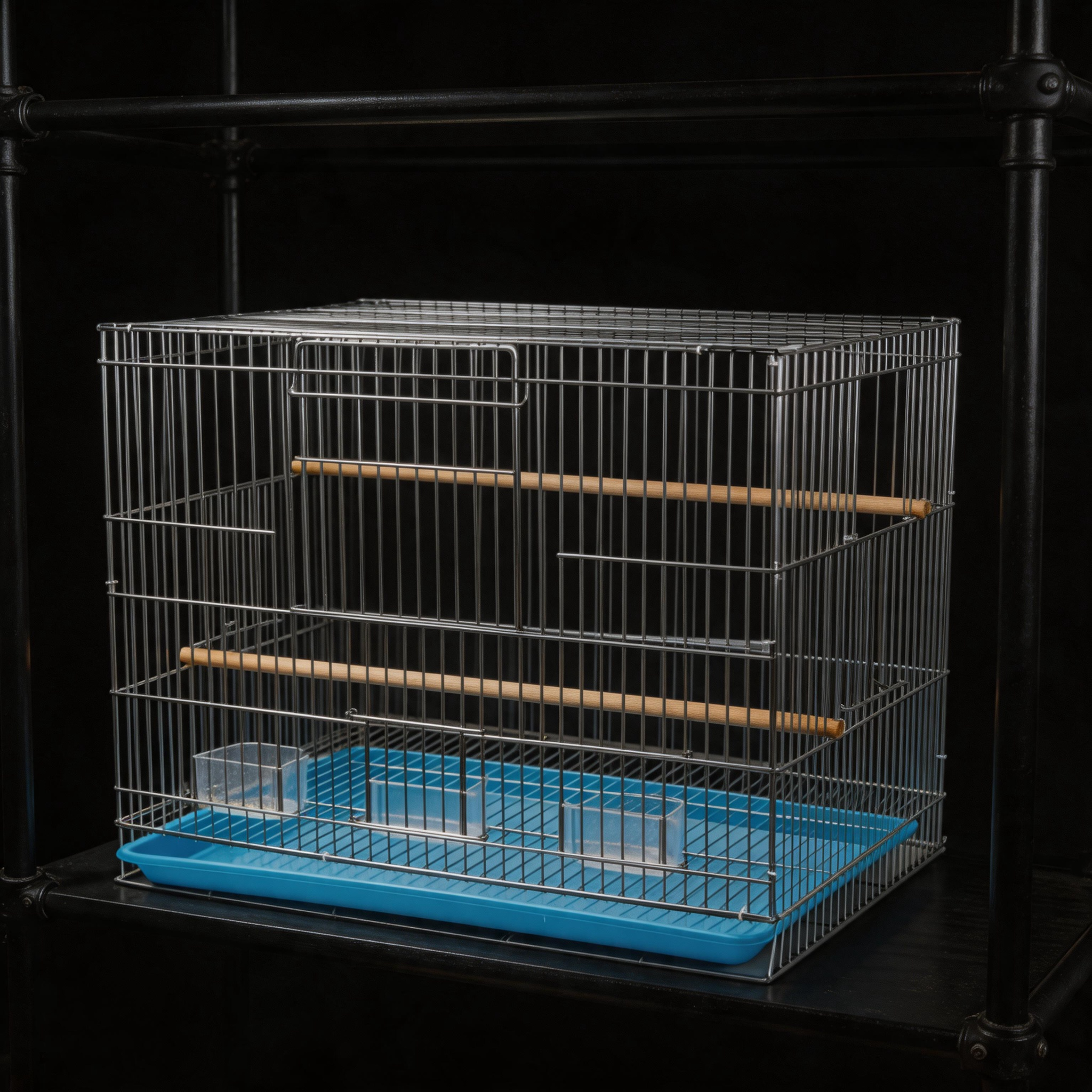 Hot Sale Galvanized Wire Mesh Parrot Breeding Cage Easy Clean Detachable Plastic Tray Aviary Equipment