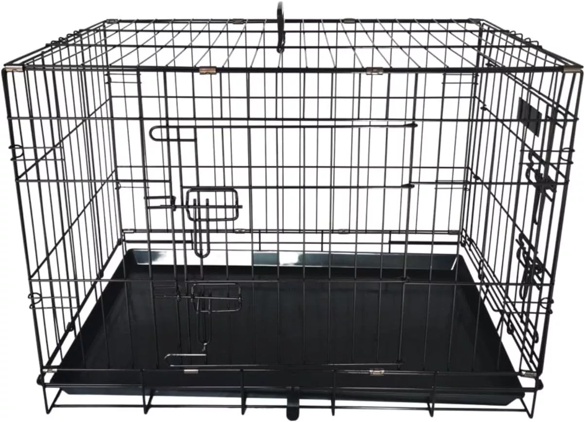 Dog Cage Puppy Training Crate Pet Carrier Black Outdoor Small Medium Large Box Cage Display Metal Rack