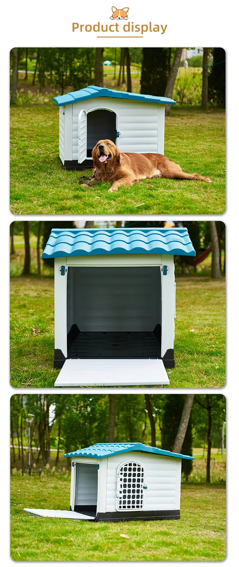 DIY Luxury Bed Big Manufacturers Outdoor/Indoor Kennel Dog House Pet Plastic Houses