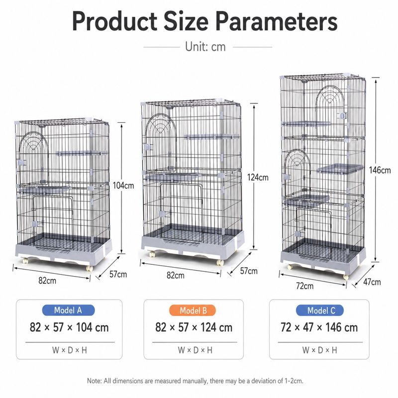 Easy Clean Cat Cage With Removable Tray for Daily Indoor Pet Care