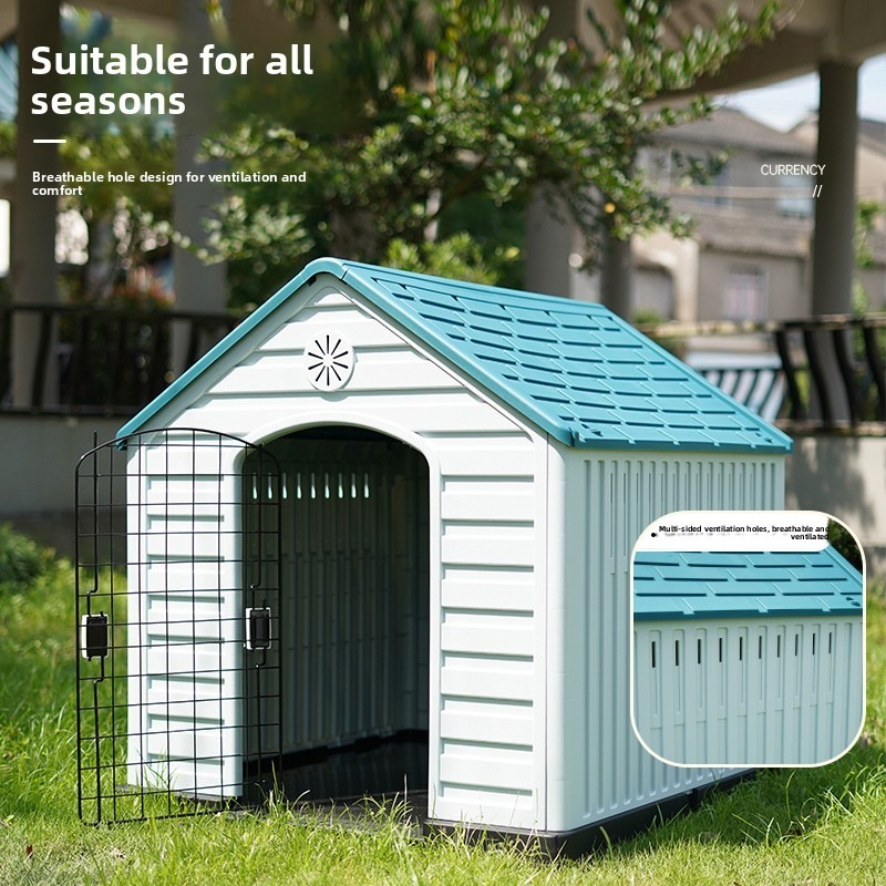Outdoor Dog House Waterproof Dog Kennel for Medium and Large Dogs Summer Rainproof Shelter