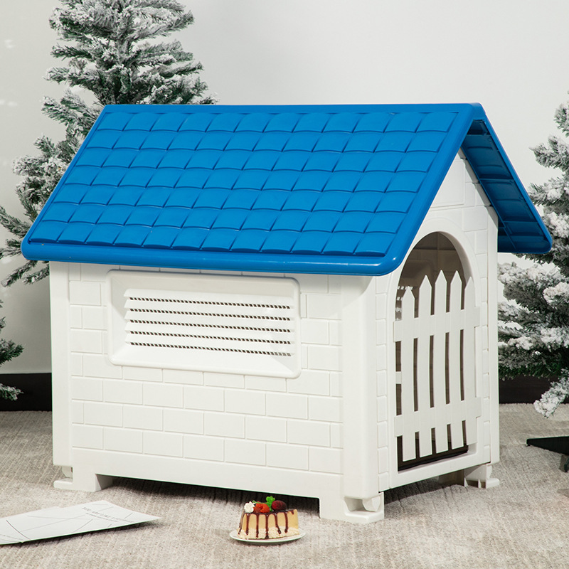 Modern Outdoor Foldable Plastic Dog Kennel Sustainable Pet Shelter with Animal Pattern for Living Room Dog House