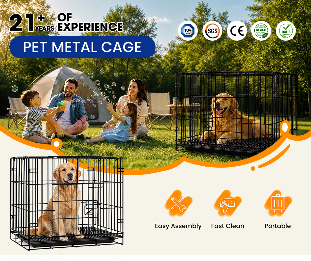 Extra Spacious General Pet Cage Equipped With Full Removable Tray Easy Cleaning Maintain Hygiene Control Odor for Long Term Use