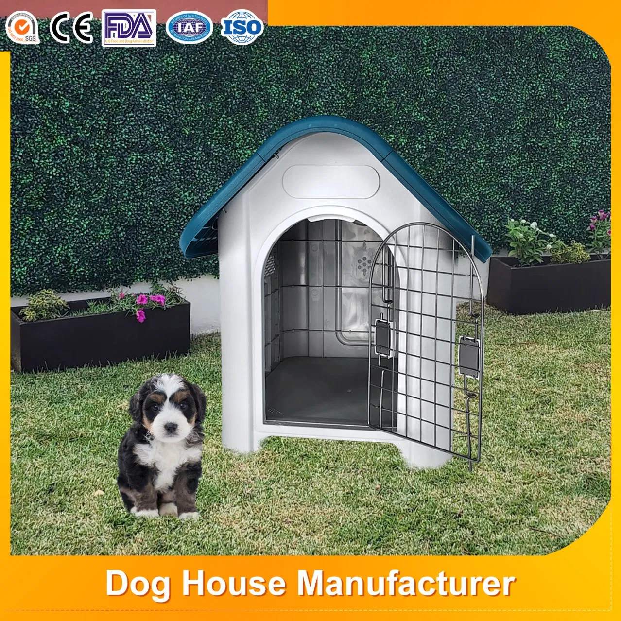 Luxury All-Season Availability Weatherproof Plastic Dog Kennel Insulated Breathable Non Toxic Outdoor/Indoor Pet Dog House for Backyard Garden