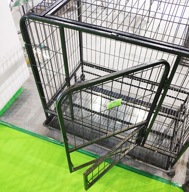 Factory Wholesale Half Foldable Portable Dog Cage Heavy Duty Breathable Steel Wire Enclosure Animal Pattern Metal Design