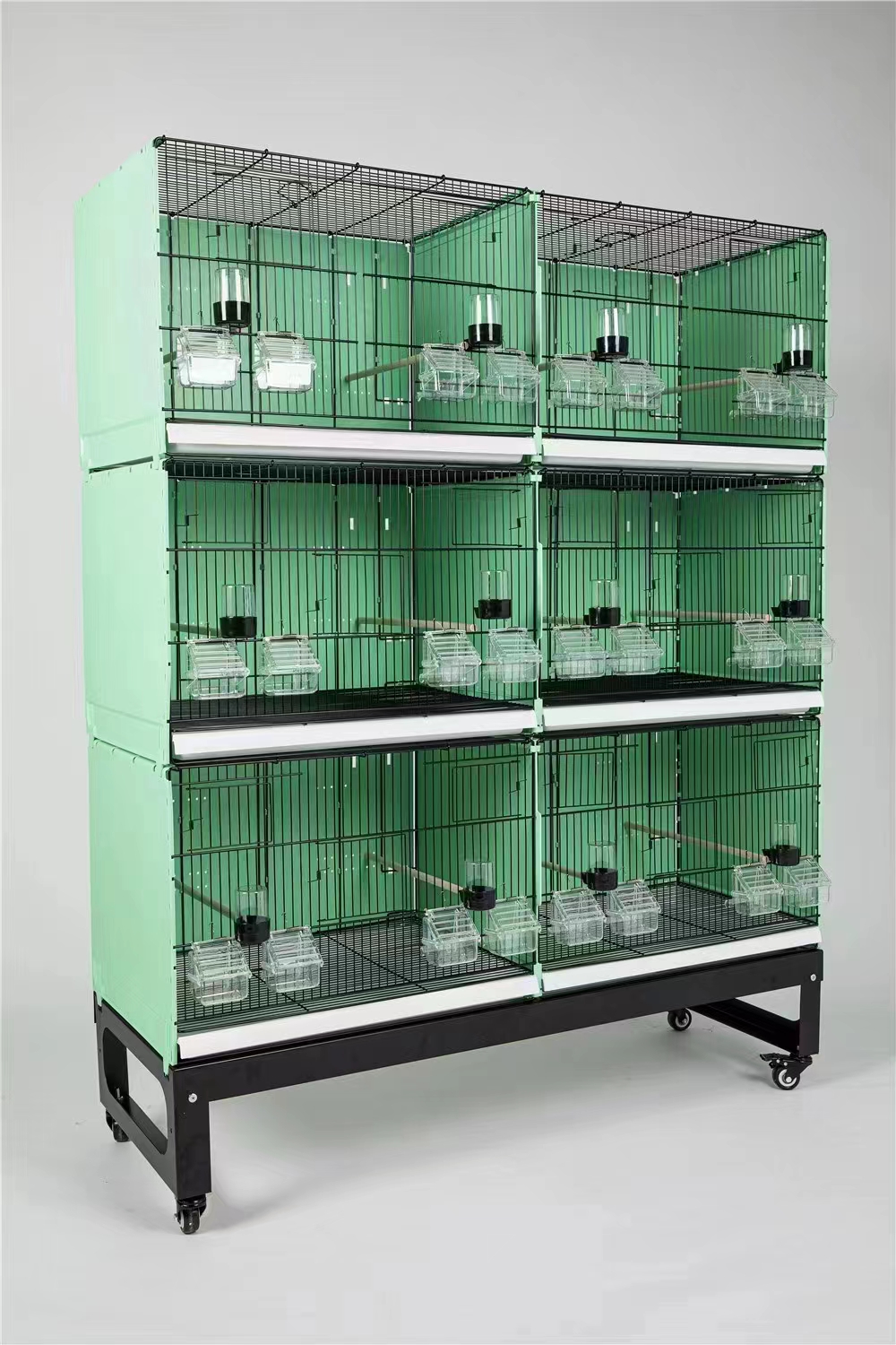 Stackable and Collapsible White Wire Canary Breeding Cages Handmade Love Bird Cage Carton Package