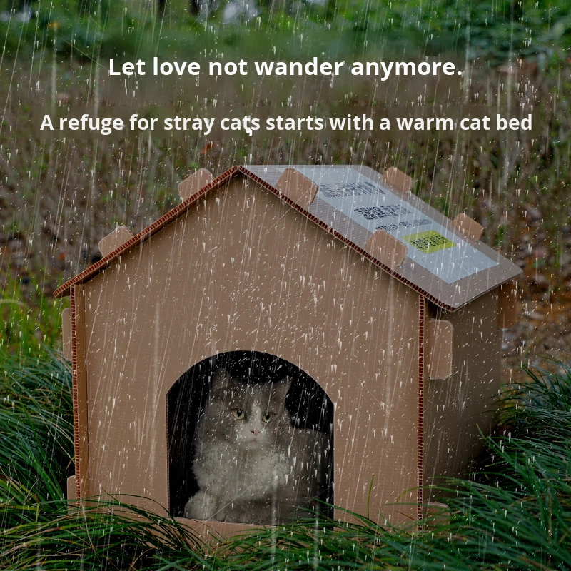 New Outdoor Waterproof Cold-Proof Foldable Solid Winter Pet House Dogs Small Breeds Eco-friendly Square Button Indoor Outdoor