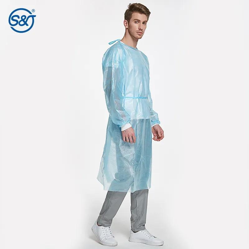 SJ Disposable Isolation Gown Surgical Waterproof Disposable Non Woven Protective Gown