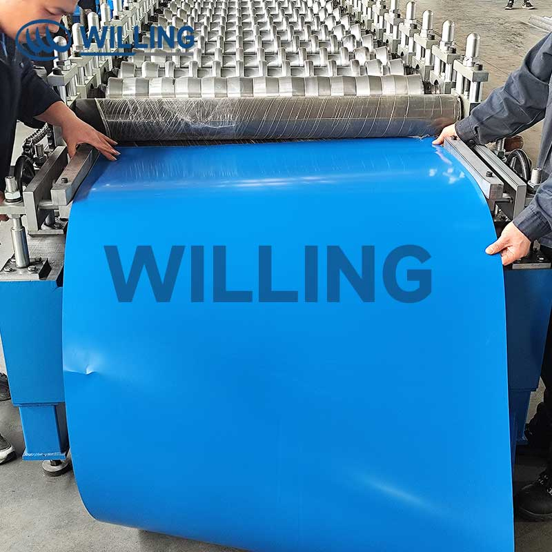 Willing Steel Roof Tile Forming Machine 0.3-2mm Rolling Thickness 1220mm Feeding Width