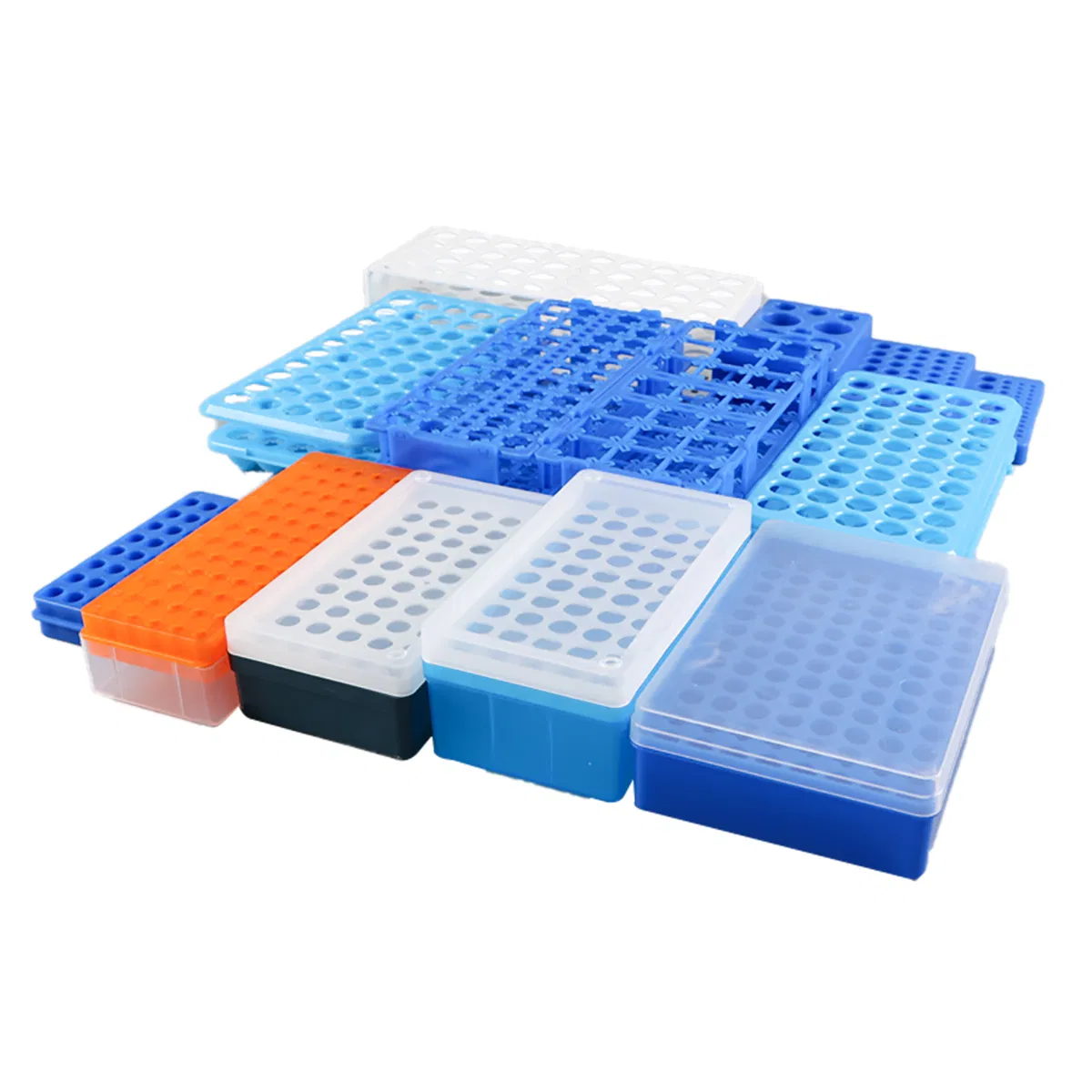Laboratory Plastic 100 Holes Centrifuge Test Tube Rack Stand with Cover for 1.5ml/2ml Test Tube