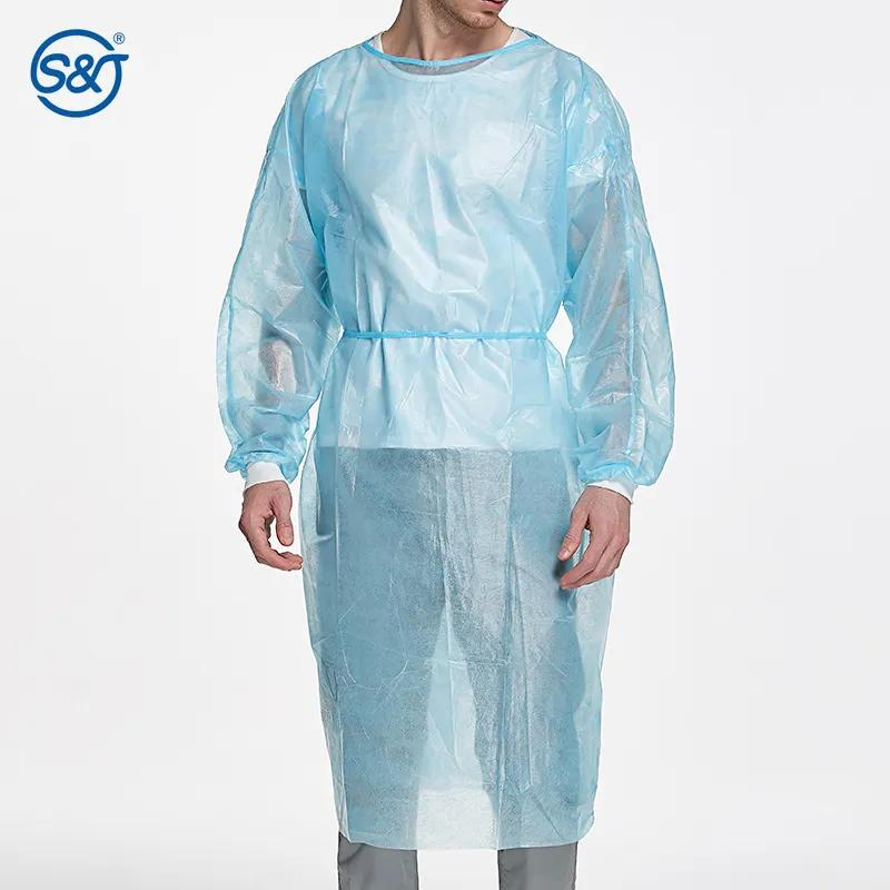 SJ Disposable Isolation Gown Surgical Waterproof Disposable Non Woven Protective Gown
