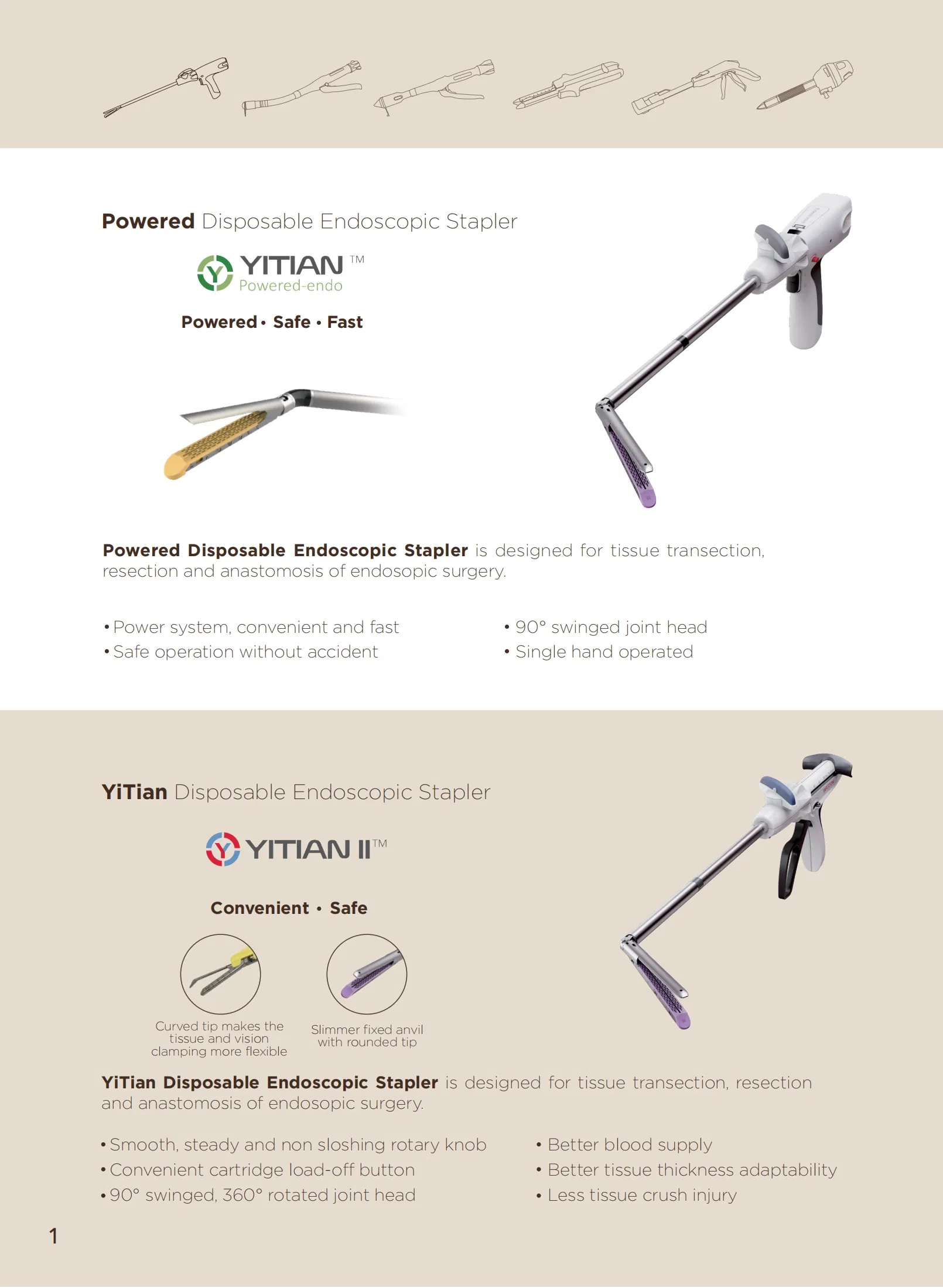 CE&FDA Curved Tip Reload Endoscopic Stapler Surgical Stapler