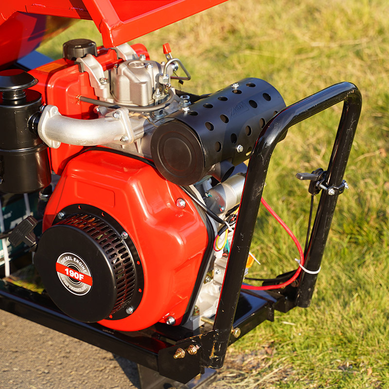 Wali 190f High Quality Diesel Horizontal Feeding Branch Shredder Wood Chipper Garden Shredders for Large Ochards Parks Garden.