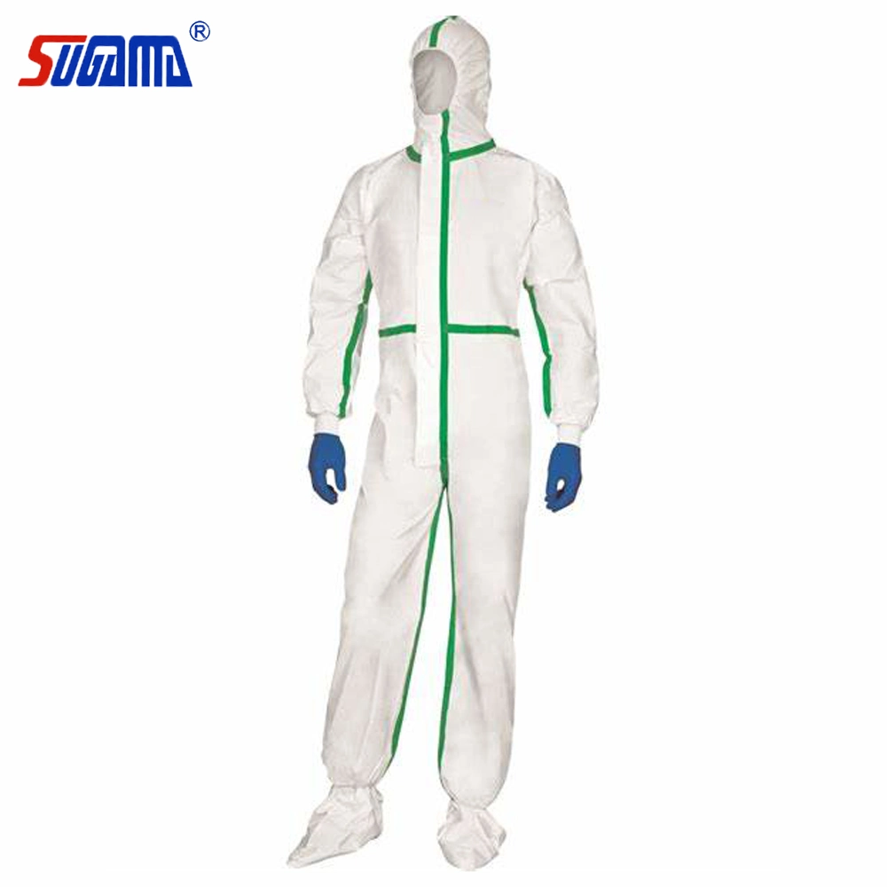 Disposable Surgical Medical SMS Nonwoven PE Plastic PP Protective Coverall for Food Processing /Hospital/Industry Use