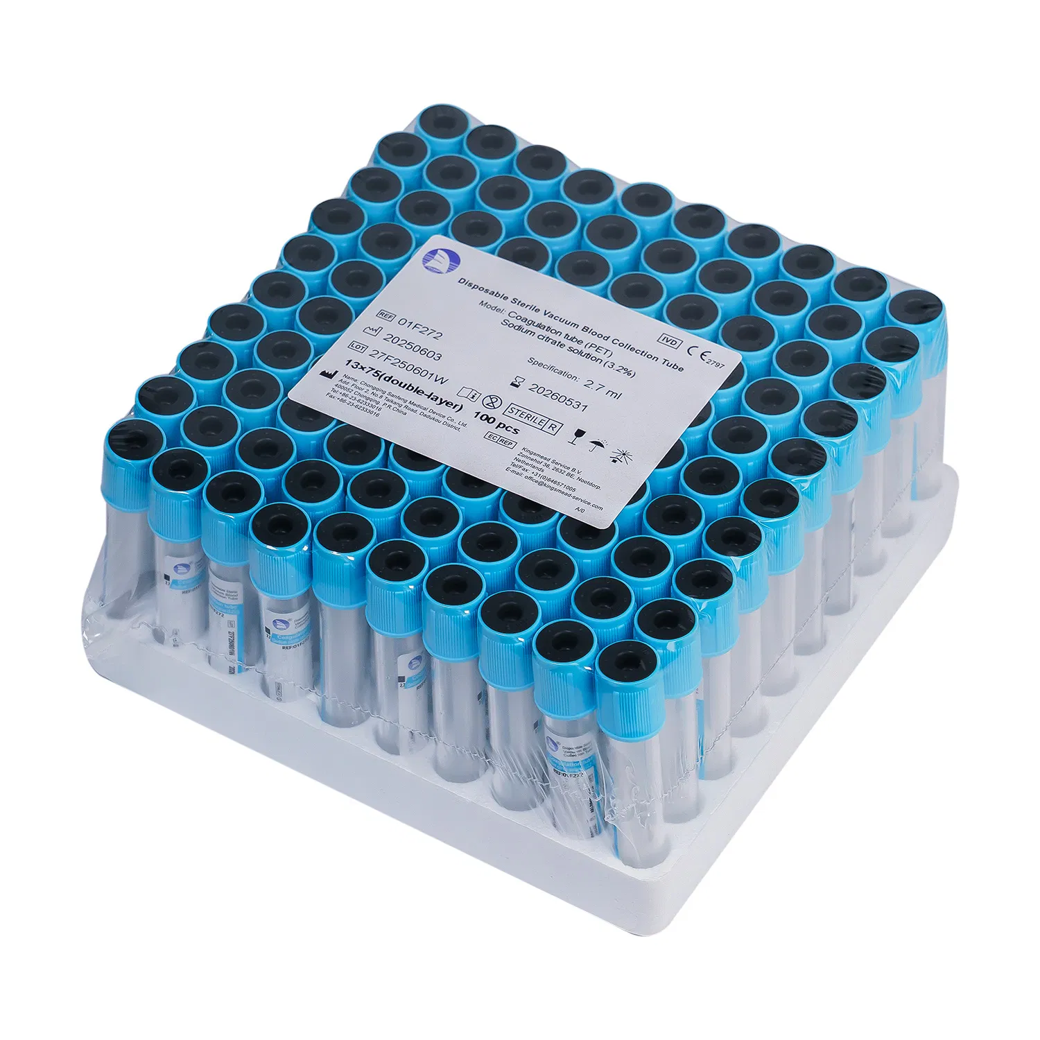 High Quality Light Blue Sterile Coagulation Tube for Blood Collection