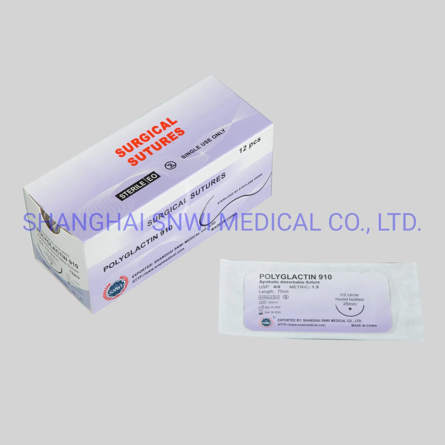 Hot Sale Disposable Medical Supply Sterile Surgical Suture with Needle for Hospital Use