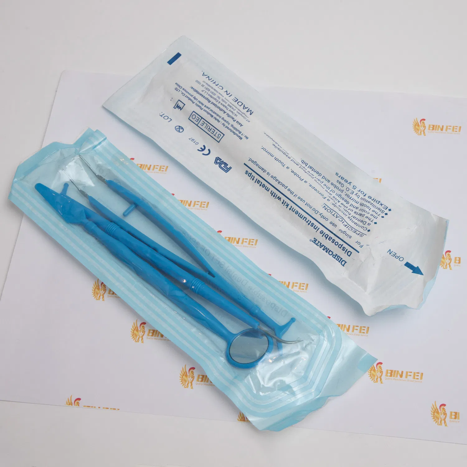 New Dental Examination Set Basic Diagnostic Kit Tool 4 PCS Stainless.