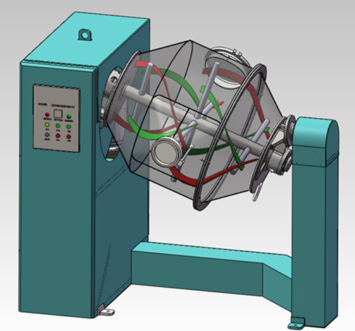 Industrial Corn Starch Double Cone Mixer Food-Grade Spiral Mixing Facility