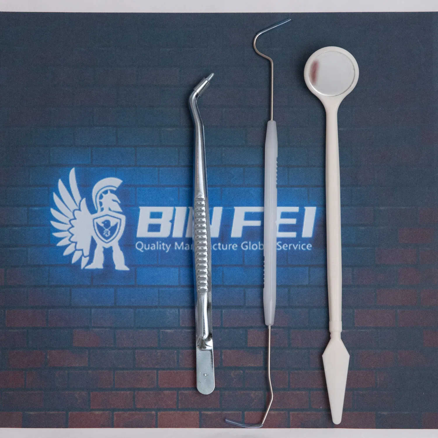 New Dental Examination Set Basic Diagnostic Kit Tool 4 PCS Stainless.