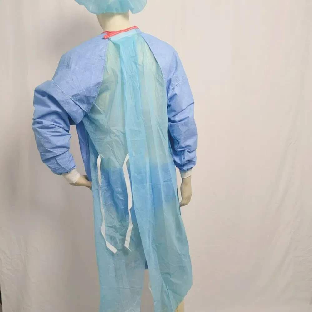 Surgical Medical Disposable Waterproof Isolation Gowns Splice Model Blue Anti Static Protective Surgical Gowns