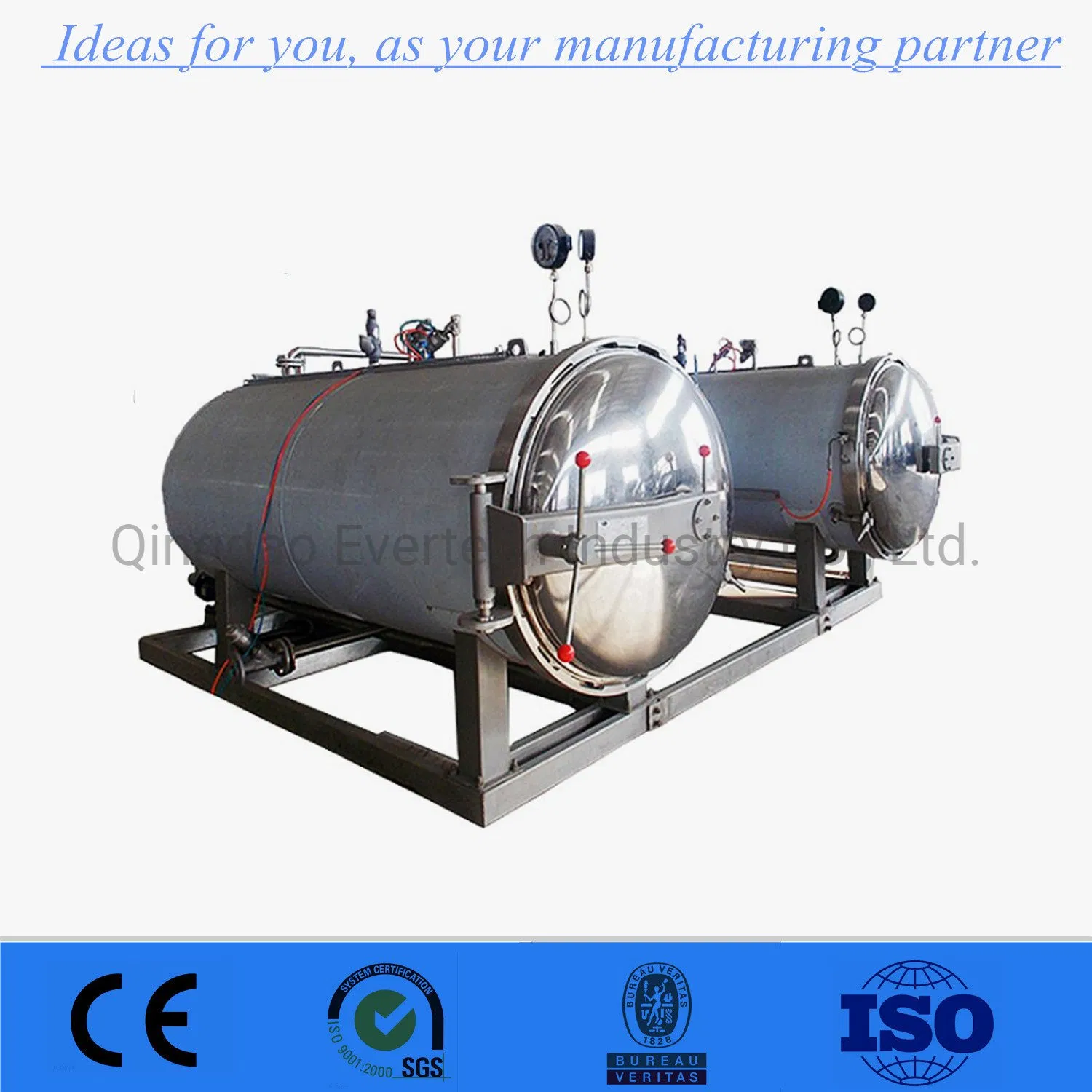 Double Barrel Water Immersion Food Sterilization Retort