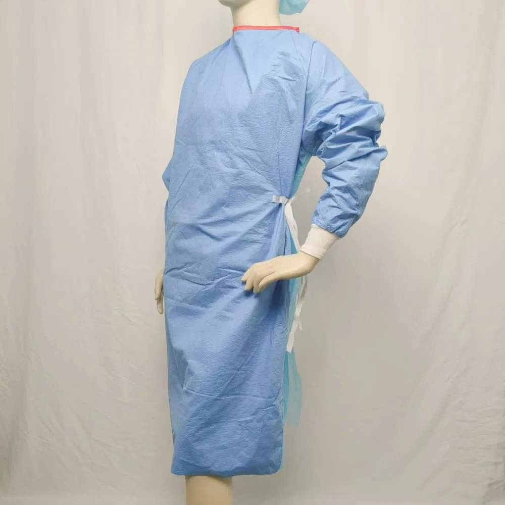 Surgical Medical Disposable Waterproof Isolation Gowns Splice Model Blue Anti Static Protective Surgical Gowns