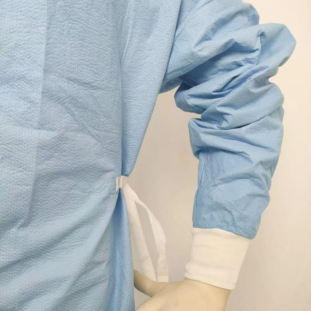 Surgical Medical Disposable Waterproof Isolation Gowns Splice Model Blue Anti Static Protective Surgical Gowns