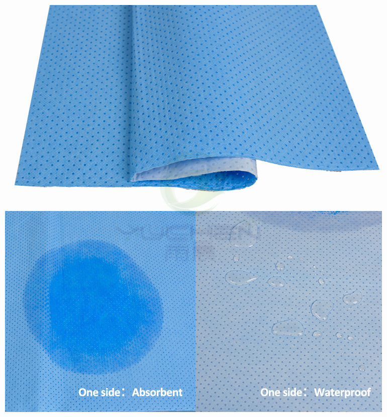 Super Absorbent PE Film Lamination Non Woven for Surgical Drape Reinforce Material