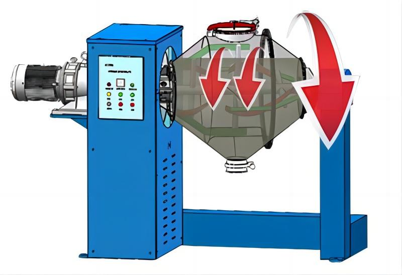 Industrial Corn Starch Double Cone Mixer Food-Grade Spiral Mixing Facility