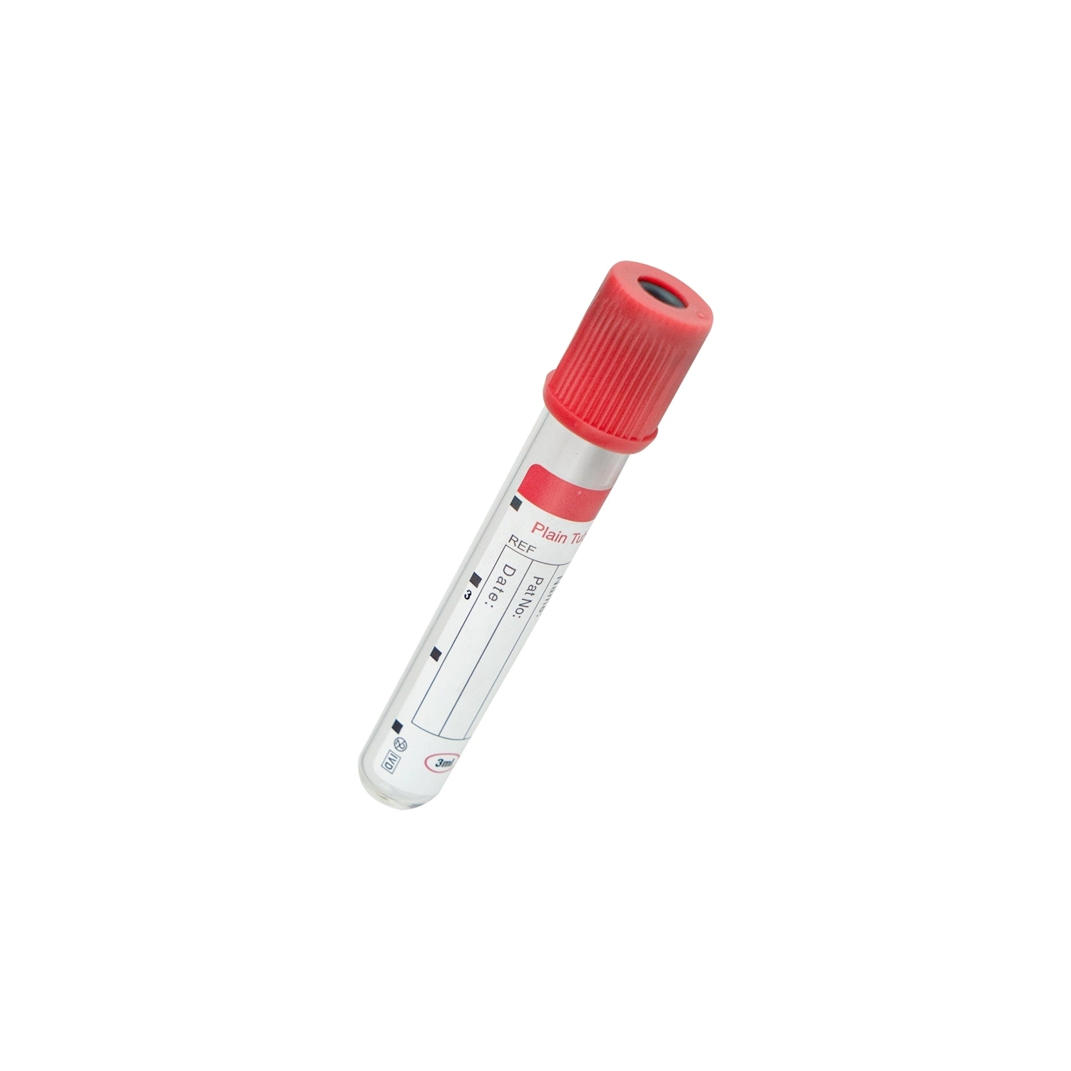 Red Cap Blood Sample Collection Vial Vacuum Plain Tube