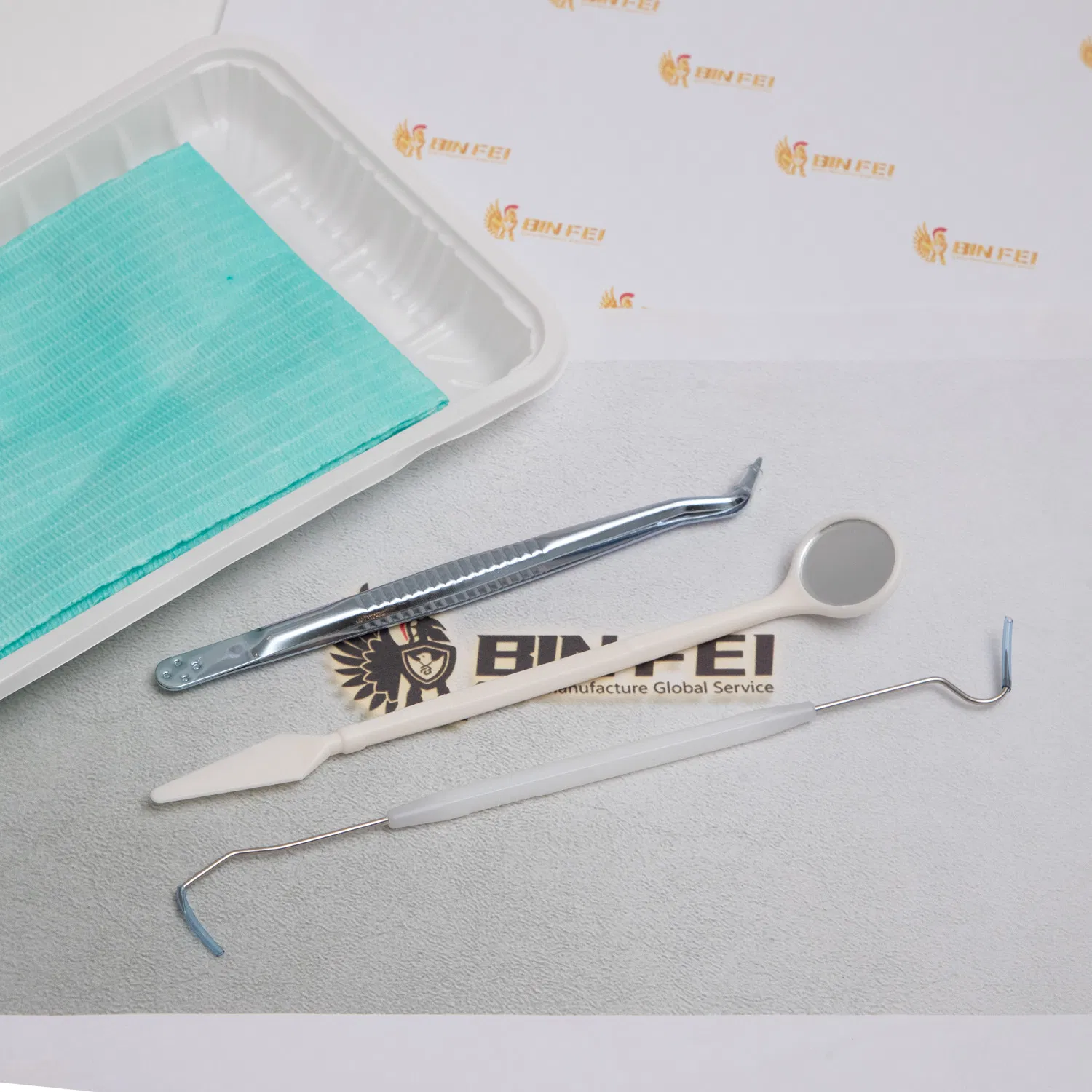 New Dental Examination Set Basic Diagnostic Kit Tool 4 PCS Stainless.